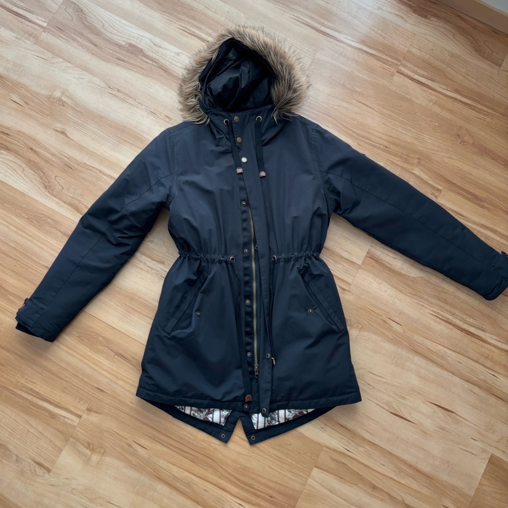Burton Women's Saxton Black Parka with Faux Fur Hood